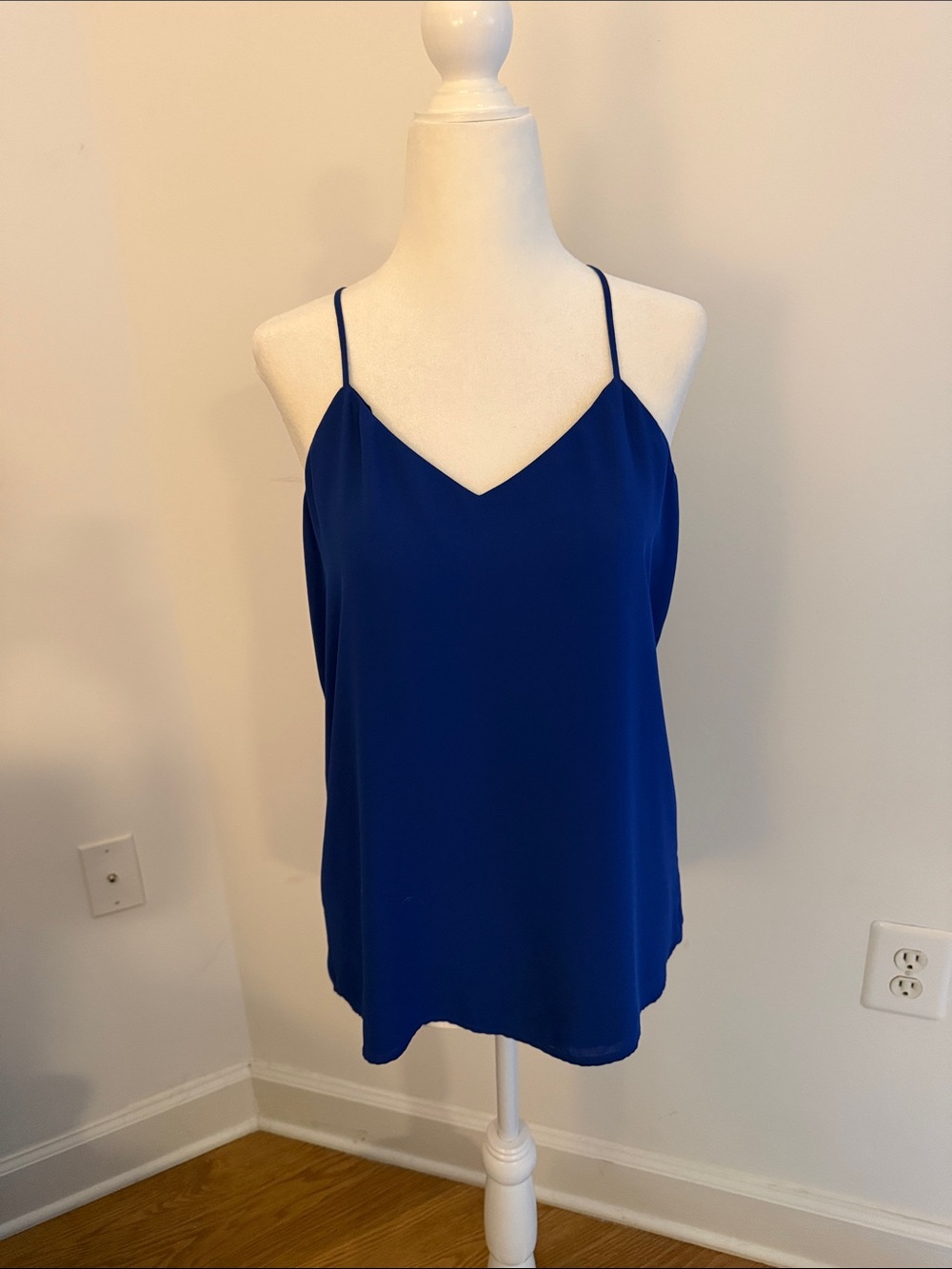 Women's Royal Blue/Black Reversible Spaghetti Strap V-Neck Tank Top